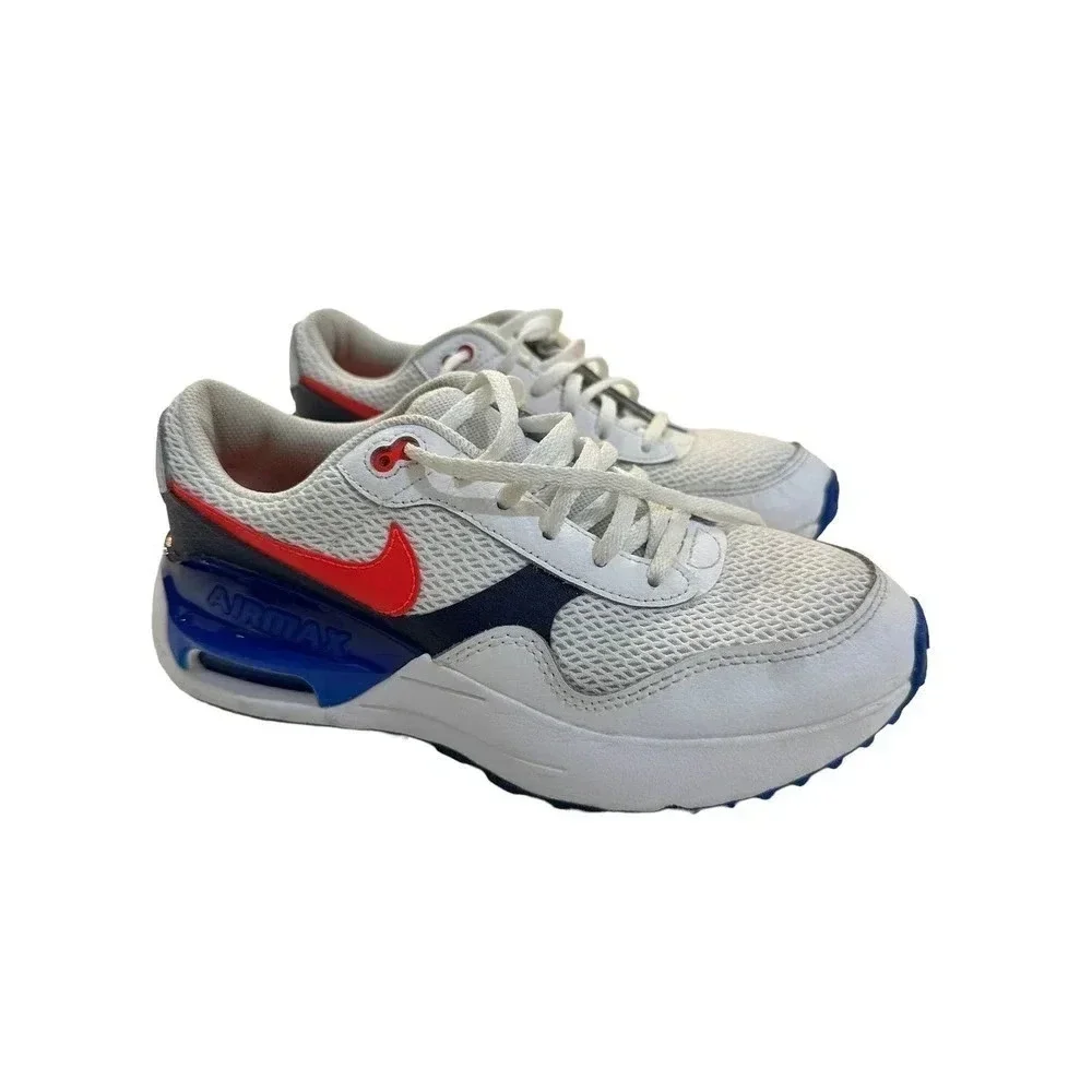 Nike Air Max Boys White Crimson Color System GS Trainers Sneaker Size 6Y